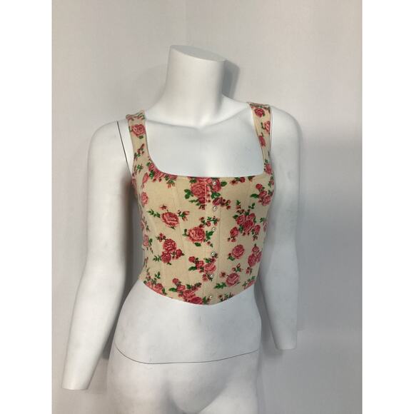 Guizio White Knitted Corset Top Size S - Picture 2 of 4